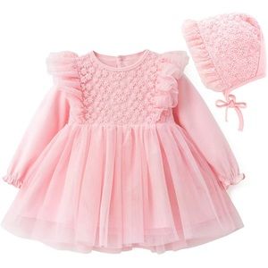 Adorable little girls dress with bonet